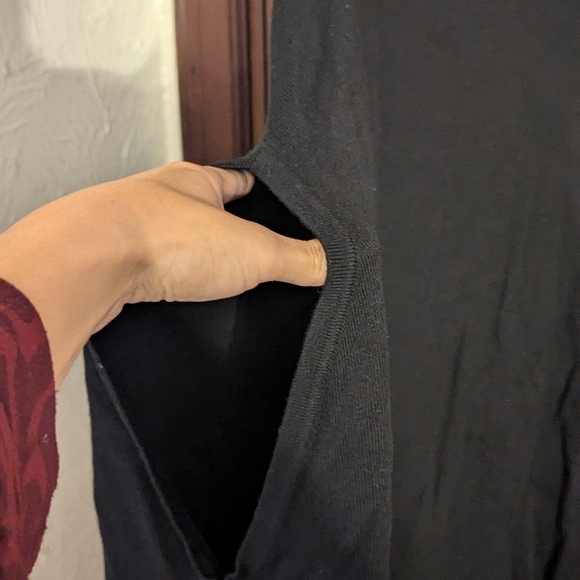 New with Tags Michael Michael Kors Black Fringe Knit Poncho Size Small/ Medium - Picture 5 of 9